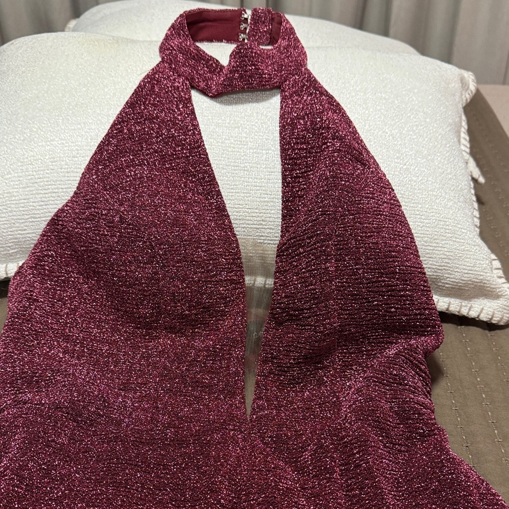 Ava Presley Sparkling Halter Neck Dress